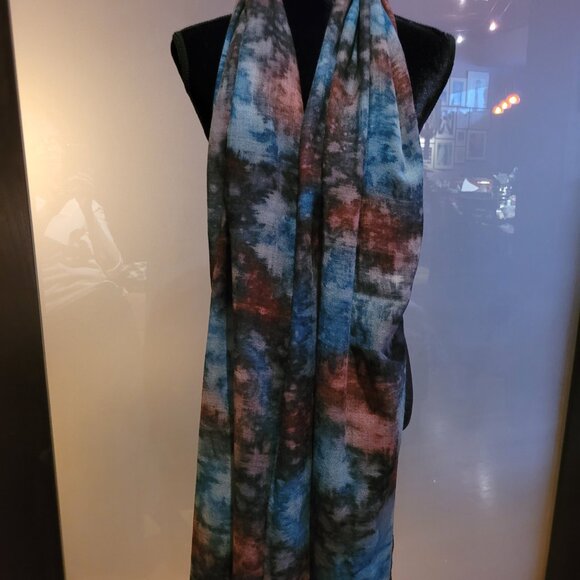 Hand Painted Merino Wool/Silk Scarf (WS1004A5) - Picture 2 of 2